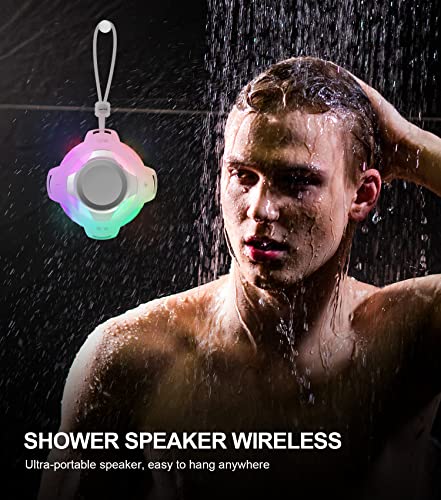 Waterproof Bluetooth Speaker IPX7, Shower Speaker with Dynamic Lights, TWS Mode, Loud Stereo Sound, Robust Bass, Portable Wireless Speaker with 24H Playtime for Kayak, Beach/Trip/Gifts for Unisex - Image 6