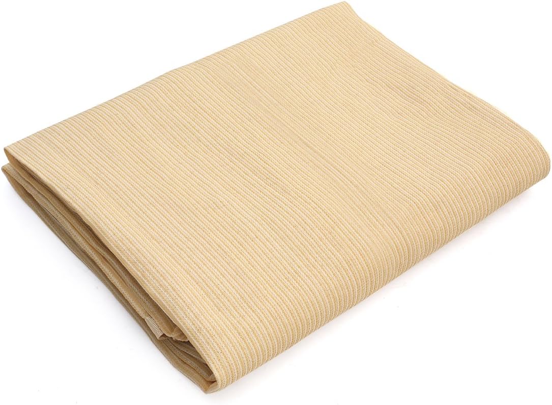 Shatex 90% Shade Fabric Sun Shade Cloth Taped Edge with Grommets Sun-Block Mesh Shade for Pergola Cover Canopy 12?? x 20??, Wheat, 12 Bungee Balls - Image 11