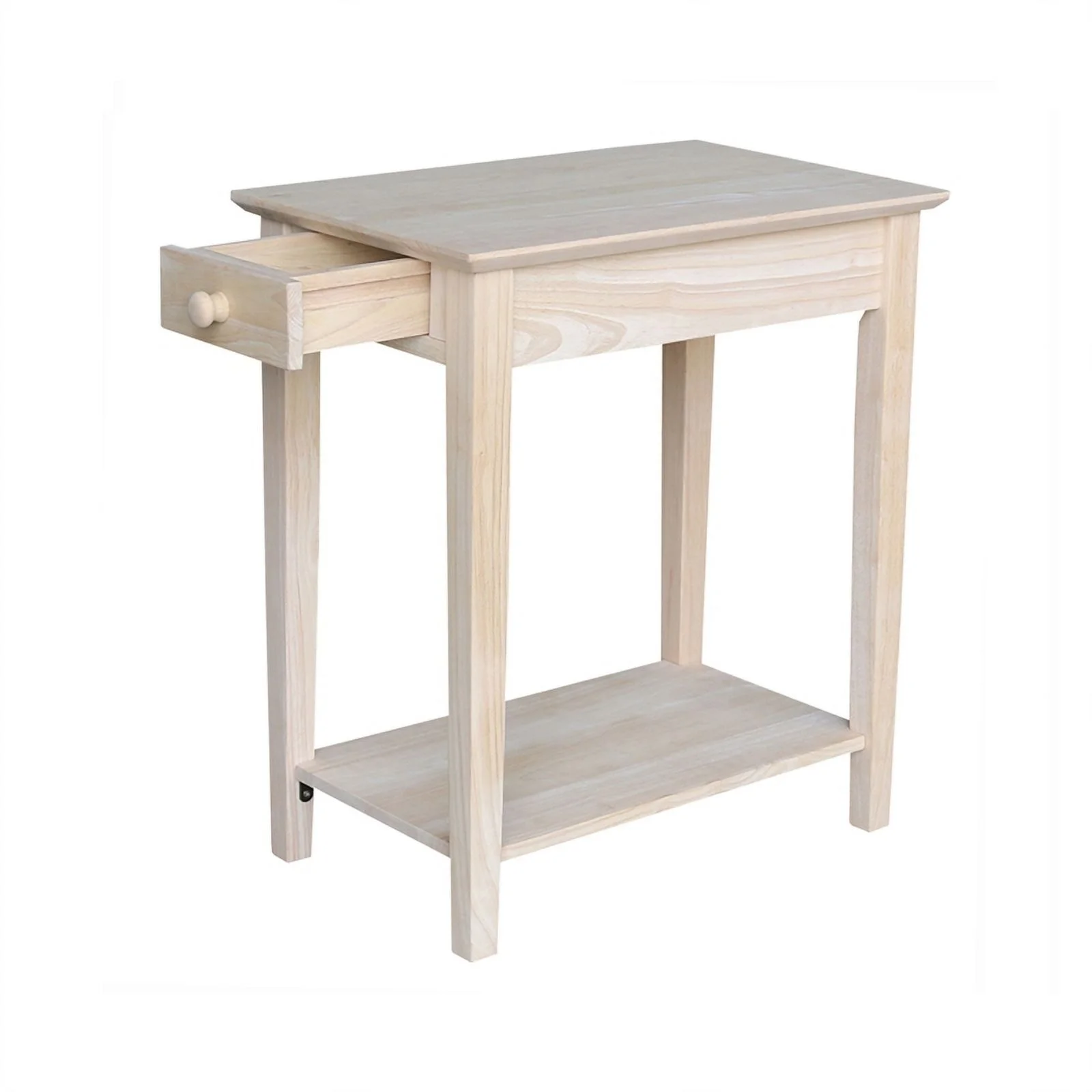 Pemberly Row 1 Drawer Transitional Wood Narrow End Table in Natural - Image 13