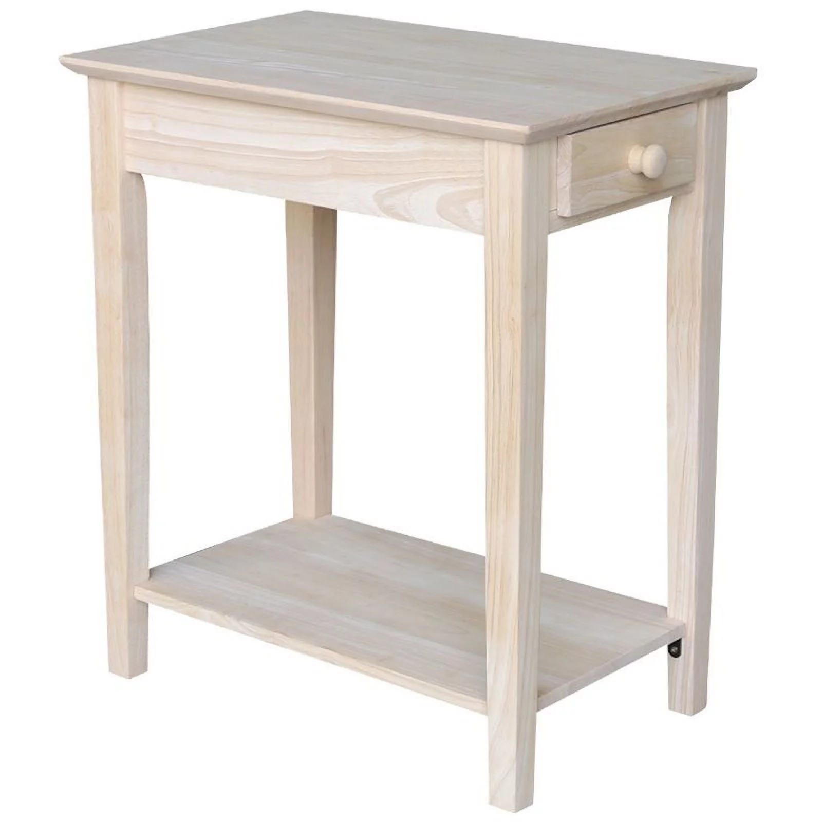 Pemberly Row 1 Drawer Transitional Wood Narrow End Table in Natural - Image 10