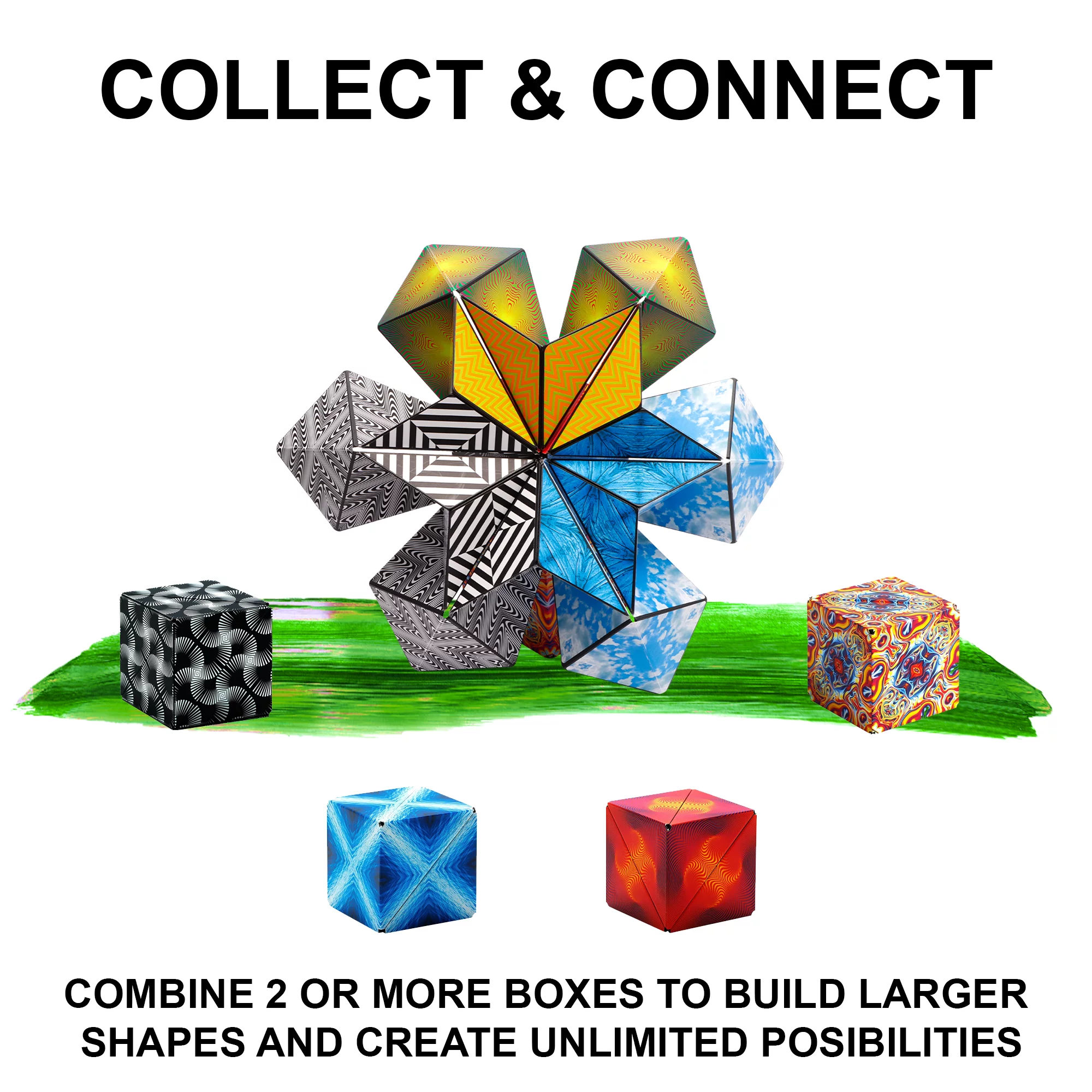 SHASHIBO Shape Shifting Box – Patented Fidget Cube ?C Shashibo Cube Magnet Fidget Toy Transforms Into Over 70 Shapes (Elements) - Image 5