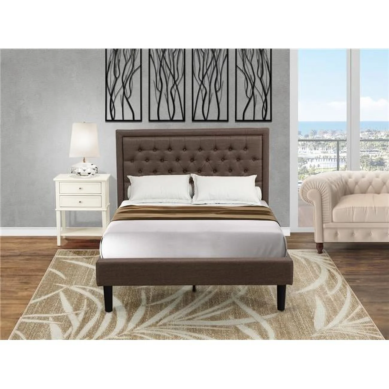 East West Furniture 2 Piece Kendall Full Size Bedroom Set – Black