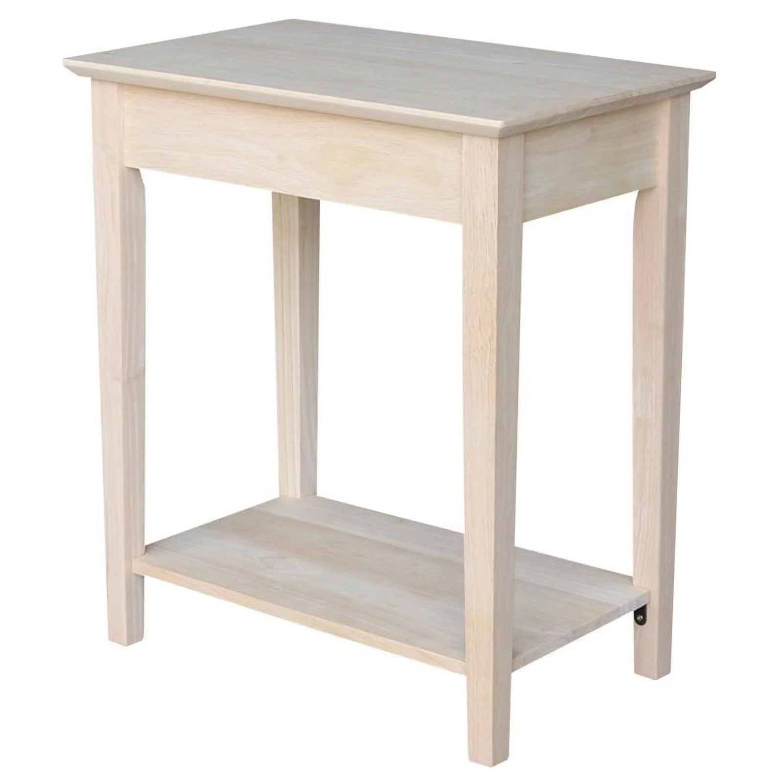 Pemberly Row 1 Drawer Transitional Wood Narrow End Table in Natural - Image 2