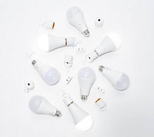 BrightLiving Set of 8 LED Light Bulbs w/ Built in Battery ,Daylight