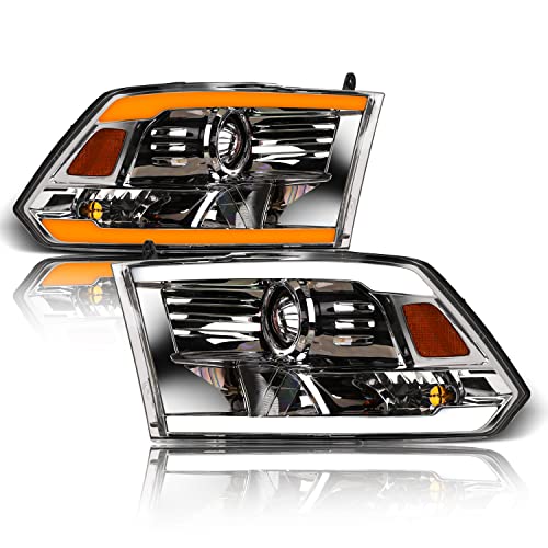 Alpha Owls 8710401 Crystal Headlights With Switchback Sequential LED Light Bar & Startup Light – Black Amber Fits 2009-2018 Dodge Ram 1500 2500 3500/2019-2023 Classic Halogen Models - Image 27