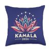 Kamala Harris 2024 American Lotus Presidential Campaign Throw Pillow