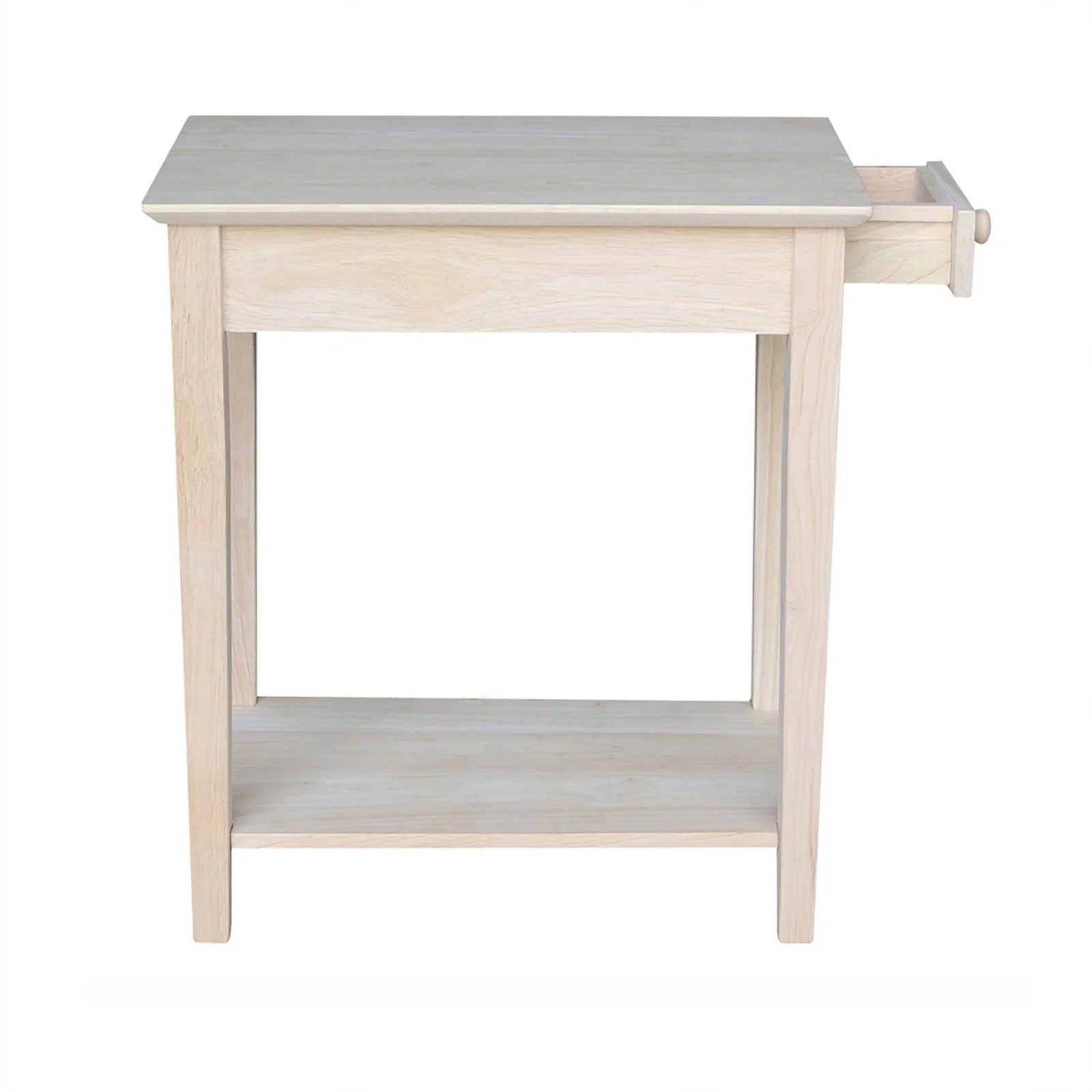 Pemberly Row 1 Drawer Transitional Wood Narrow End Table in Natural - Image 14