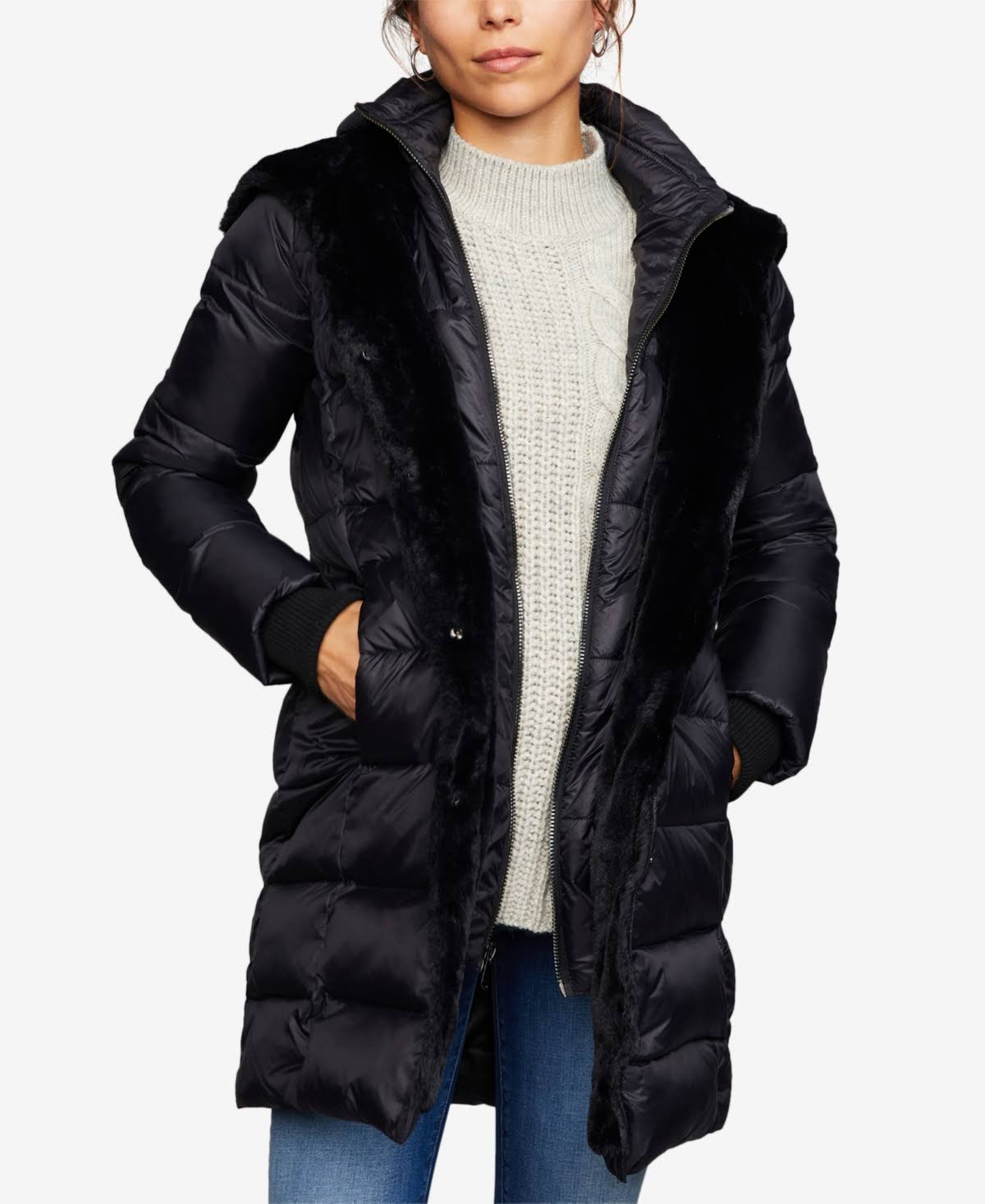 A Pea in The Pod – Quilted Puffer Maternity Jacket – M - Image 2